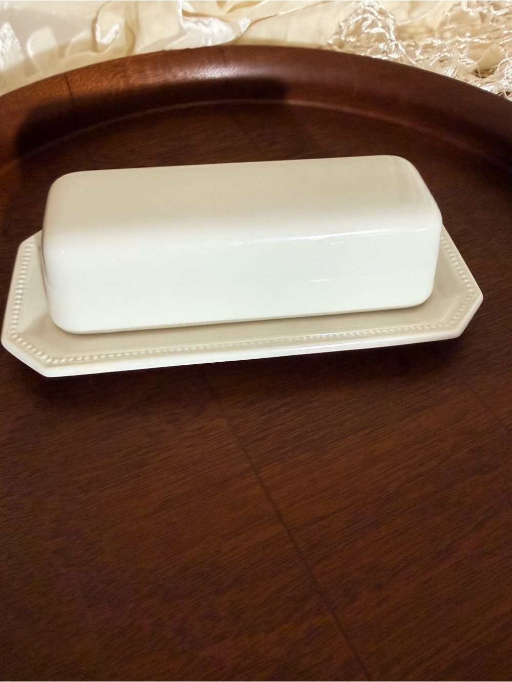 Vintage Johnson Brothers Ironstone Heritage Butter Dish - Made in England